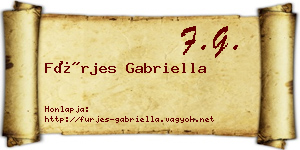 Fürjes Gabriella névjegykártya